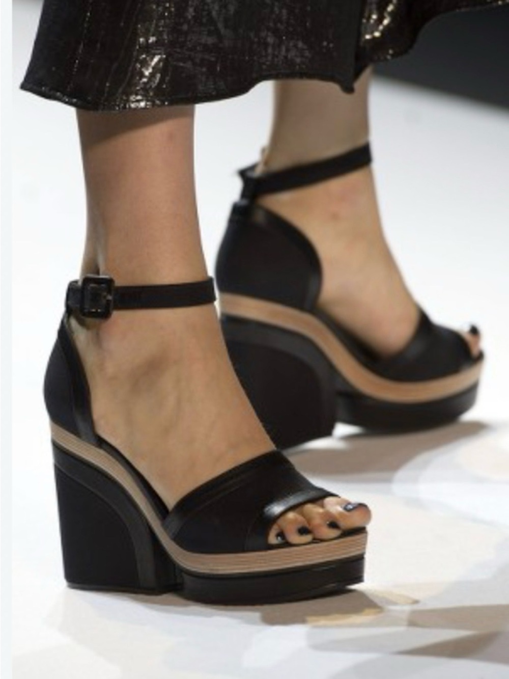 Pierre Hardy Block Heel Sandals with Ankle Strap. BNWOT BLK Size 10 1/2
